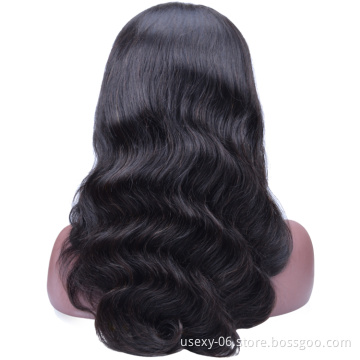 Top Quality Grade 10A Natural Color 360 Lace Wig Virgin Human Hair Wig Mink Malaysian Hair Body Wave Remy 360 Lace  Wig